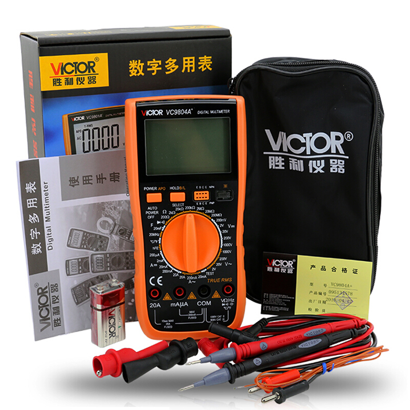 胜利仪器（VICTOR）VC9806+ 高精度数字万用表 四位半万能表 带背光 频率 电导 全保护电路购买_参数_图片_报价-北京泰亚赛福检测 ...