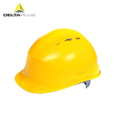 代尔塔 / DELTAPLUS  102012 安全帽工地工程建筑施工通风透气防砸赠送下颚带 黄色 1顶