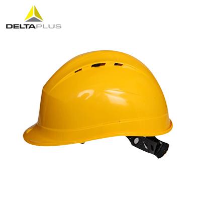 代尔塔102009安全帽 工地安全帽工程建筑施工安全帽 PP材质有透气孔送下颚带 黄色 一顶装