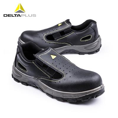 代尔塔（DELTAPLUS）301106 透气防静电牛皮工作鞋凉鞋 耐磨 黑色 35