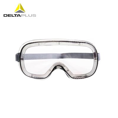 代尔塔101125护目镜 透明PC防冲击眼镜工业防护眼镜全包围眼罩防飞溅弹性织物头带 一副装