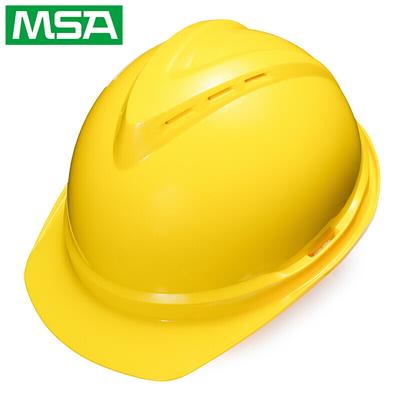 梅思安 /MSA V-Gard500 PE透气孔安全帽 工地建筑可定制LOGO 超爱戴帽衬 黄色 1顶
