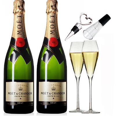 法国酩悦香槟Moet Chandon 葡萄酒起泡酒750ml 双瓶套装