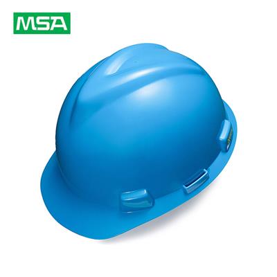 梅思安 /MSA V-Gard ABS标准型安全帽 超爱戴帽衬带下颚带可定制LOGO 湖蓝色1顶 起订量48