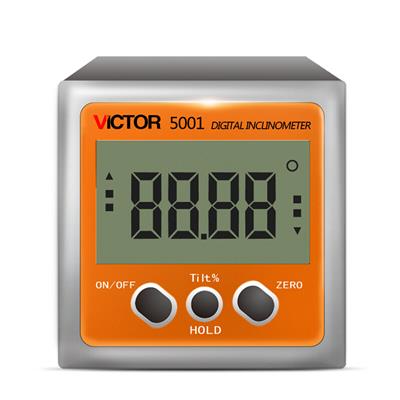 胜利仪器（VICTOR）数显倾角仪 高精度电子角度尺 带磁性水平仪 测量仪 角度规 倾角盒 VC5001 单面带磁铁