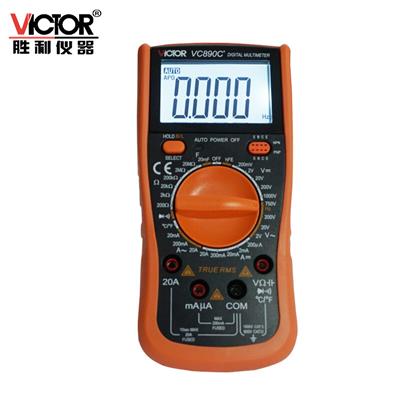 胜利仪器（VICTOR）高精度数字万用表VC890 数显表多功能防烧电工电表 VC890C+标配  温度测量